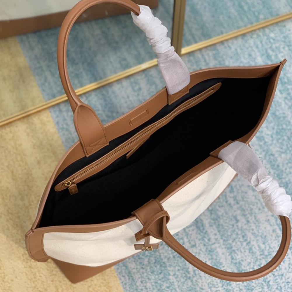YSL Tag Hobo Bag - Beige/Brown product image 4, provided for visual reference and product detail review
