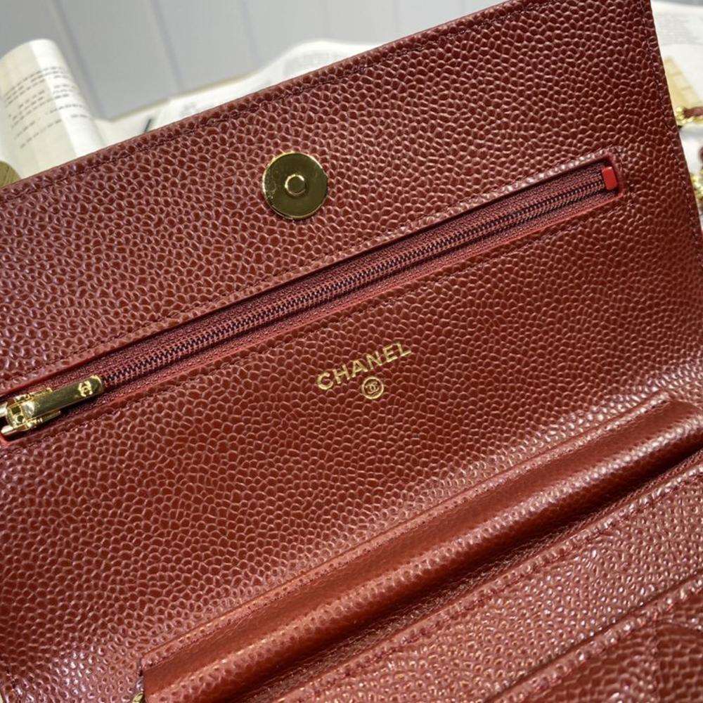 Chanel Classic Wallet On Chain Burgundy Caviar product image 8, provided for visual reference and product detail review