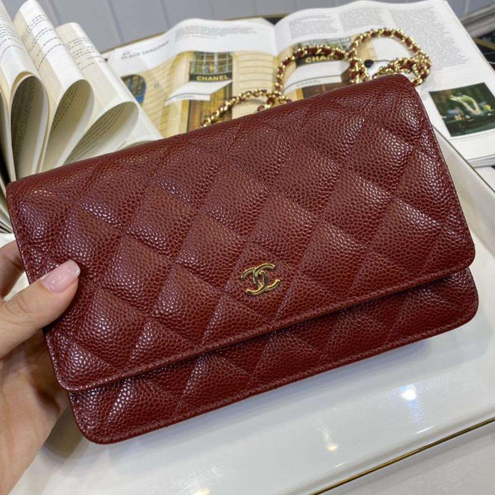 Chanel Classic Wallet On Chain Burgundy Caviar product image 3, provided for visual reference and product detail review