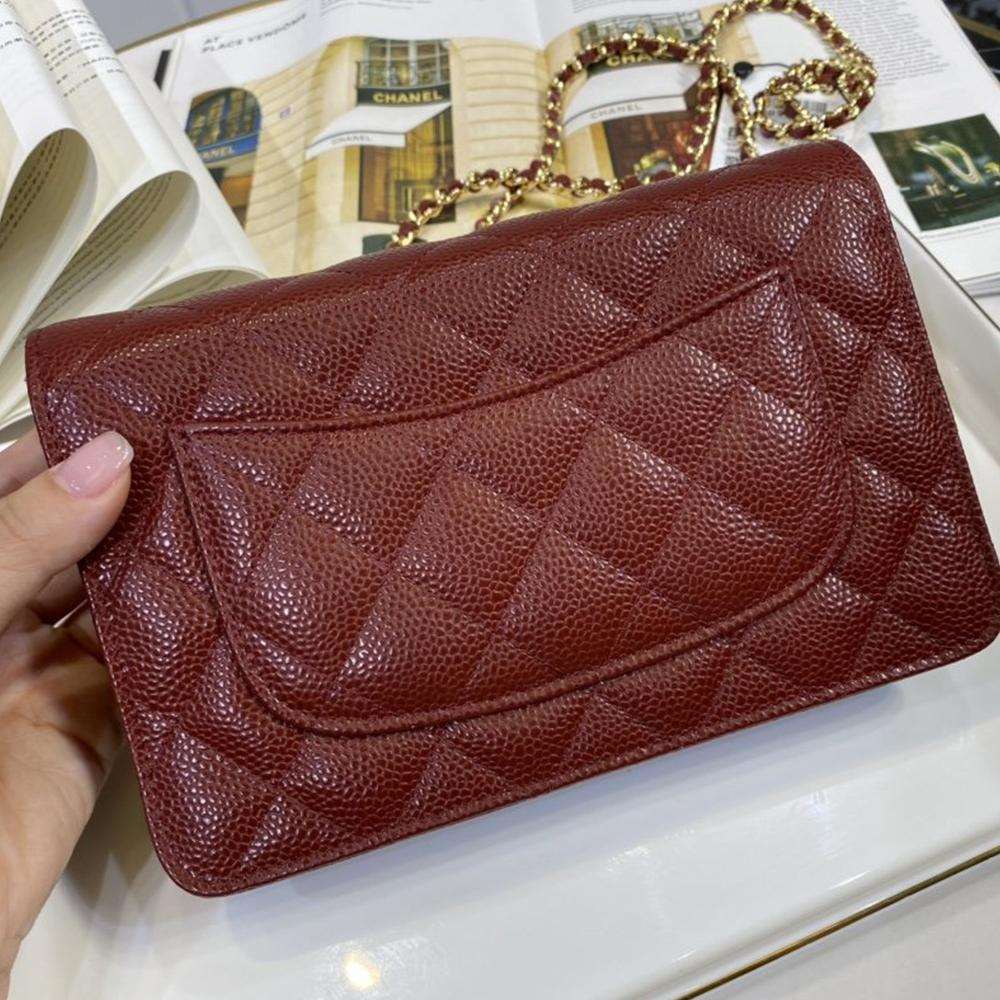 Chanel Classic Wallet On Chain Burgundy Caviar product image 4, provided for visual reference and product detail review
