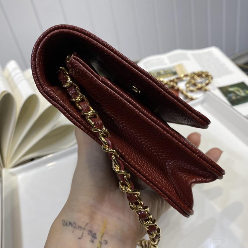 Chanel Classic Wallet On Chain Burgundy Caviar product image 6, provided for visual reference and product detail review