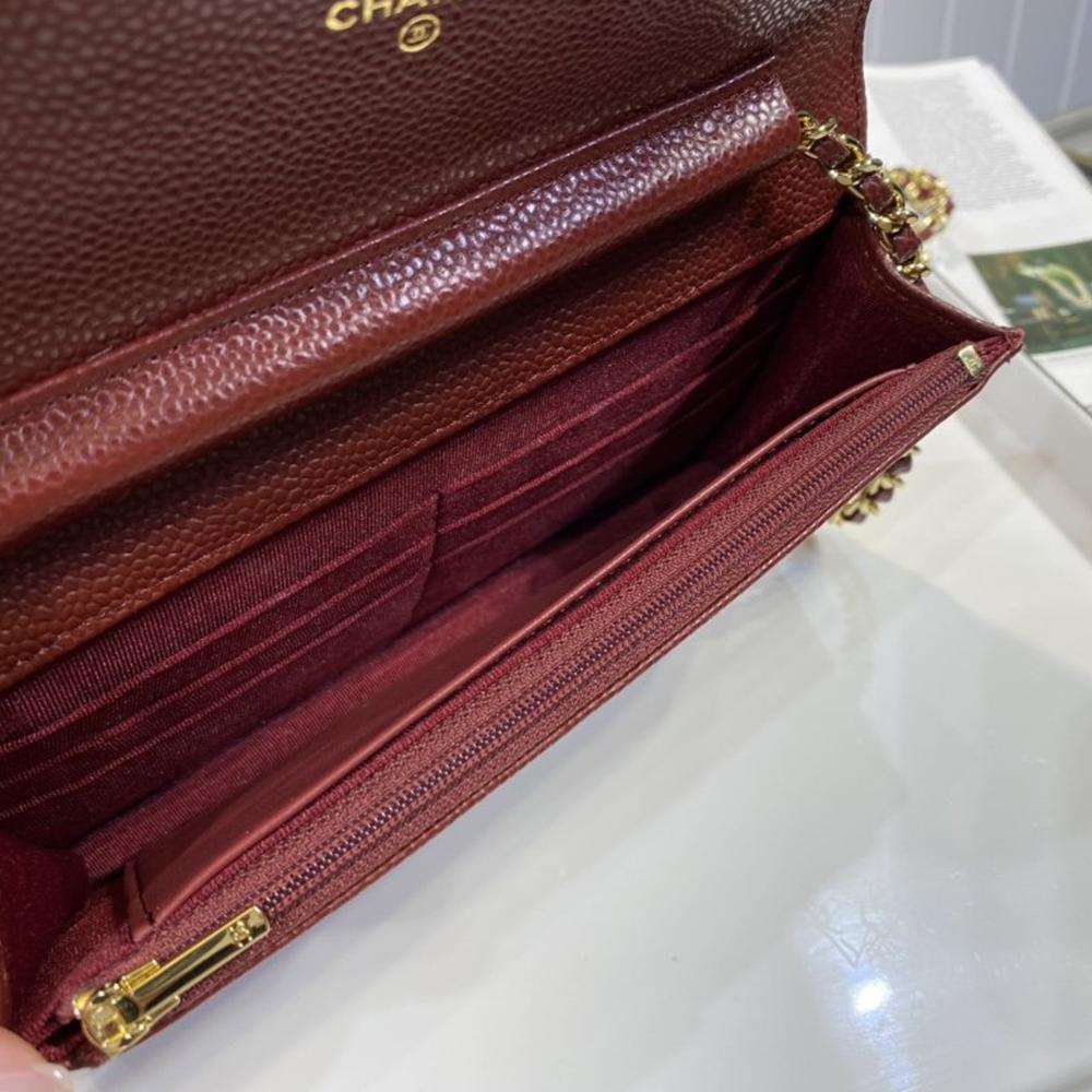 Chanel Classic Wallet On Chain Burgundy Caviar product image 9, provided for visual reference and product detail review