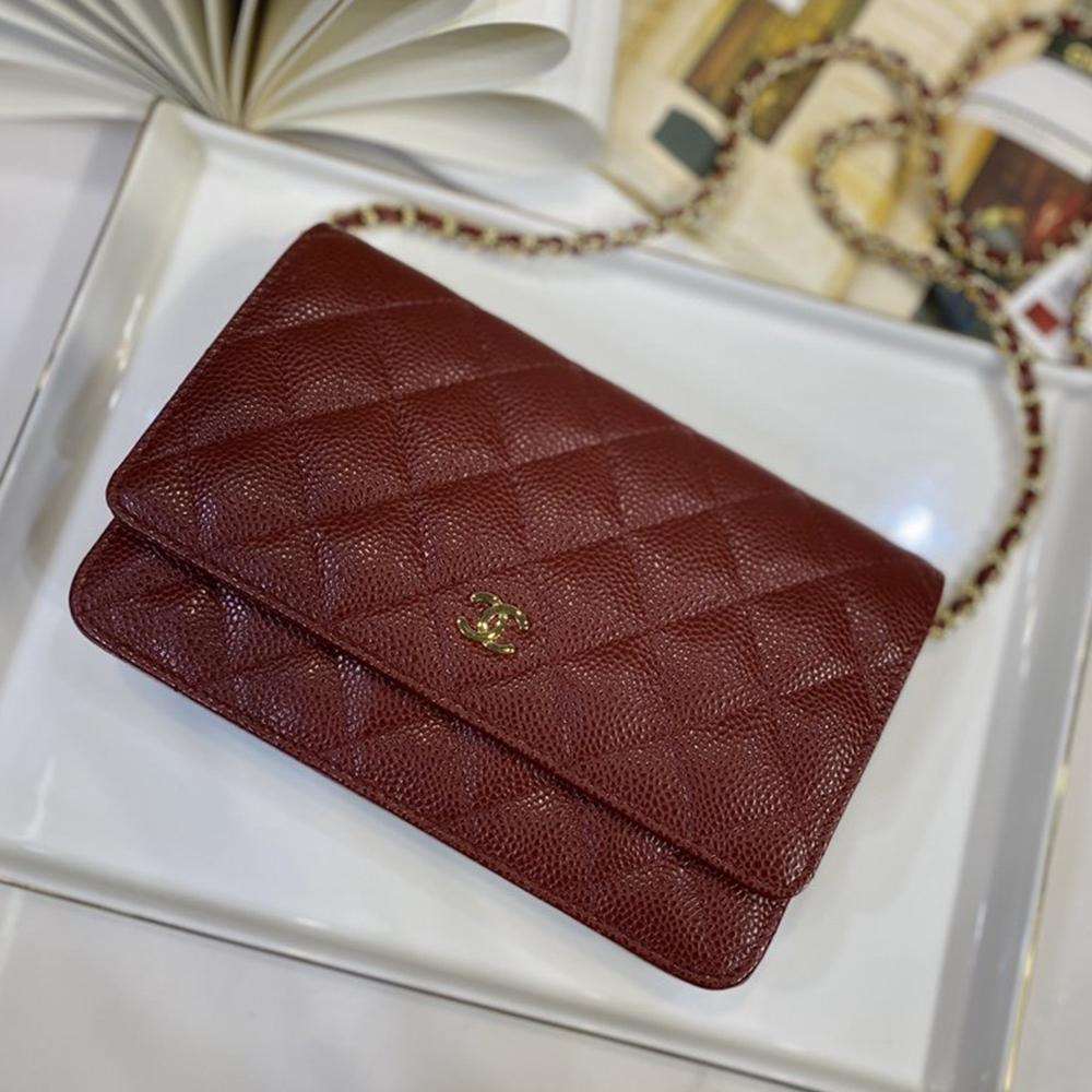 Chanel Classic Wallet On Chain Burgundy Caviar product image 2, provided for visual reference and product detail review