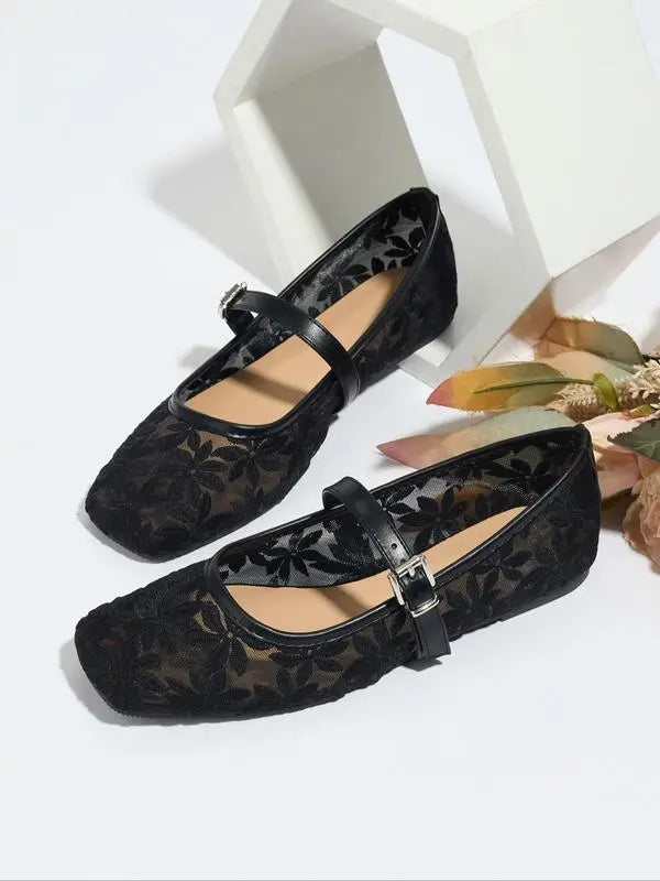 Dolce Lace Flats - Black product image 5, provided for visual reference and product detail review
