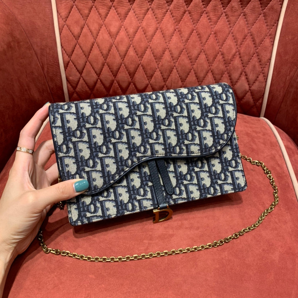 Dior Saddle Pouch Blue Dior Oblique Jacquard product image 6, provided for visual reference and product detail review