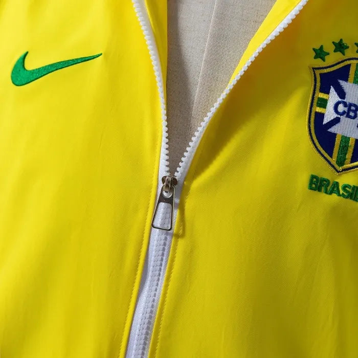 Brazil Windbreaker 2010-11 Yellow Football Kit Soccer Jersey product image 6