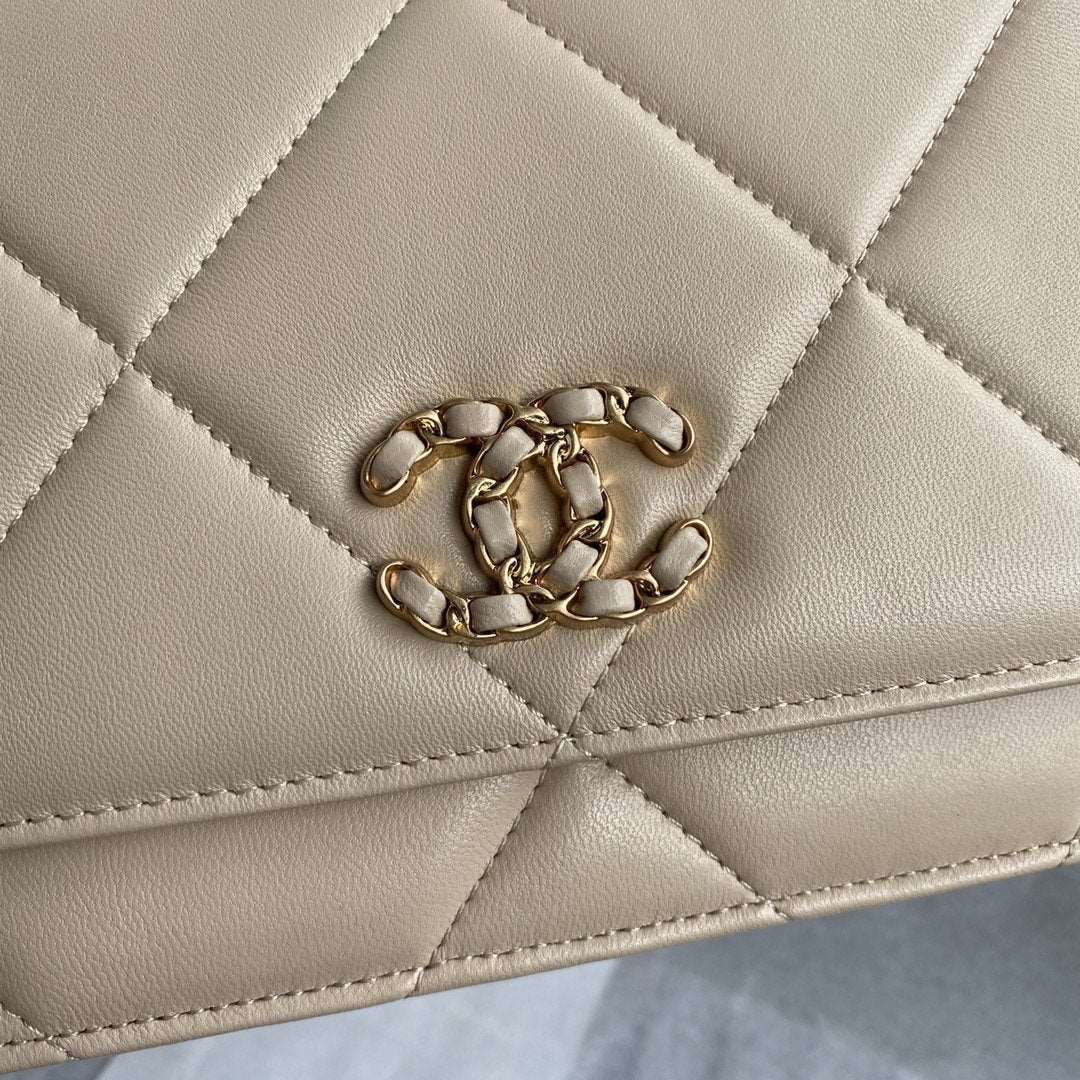 Chanel 19 Wallet On Chain WOC Beige product image 8, provided for visual reference and product detail review