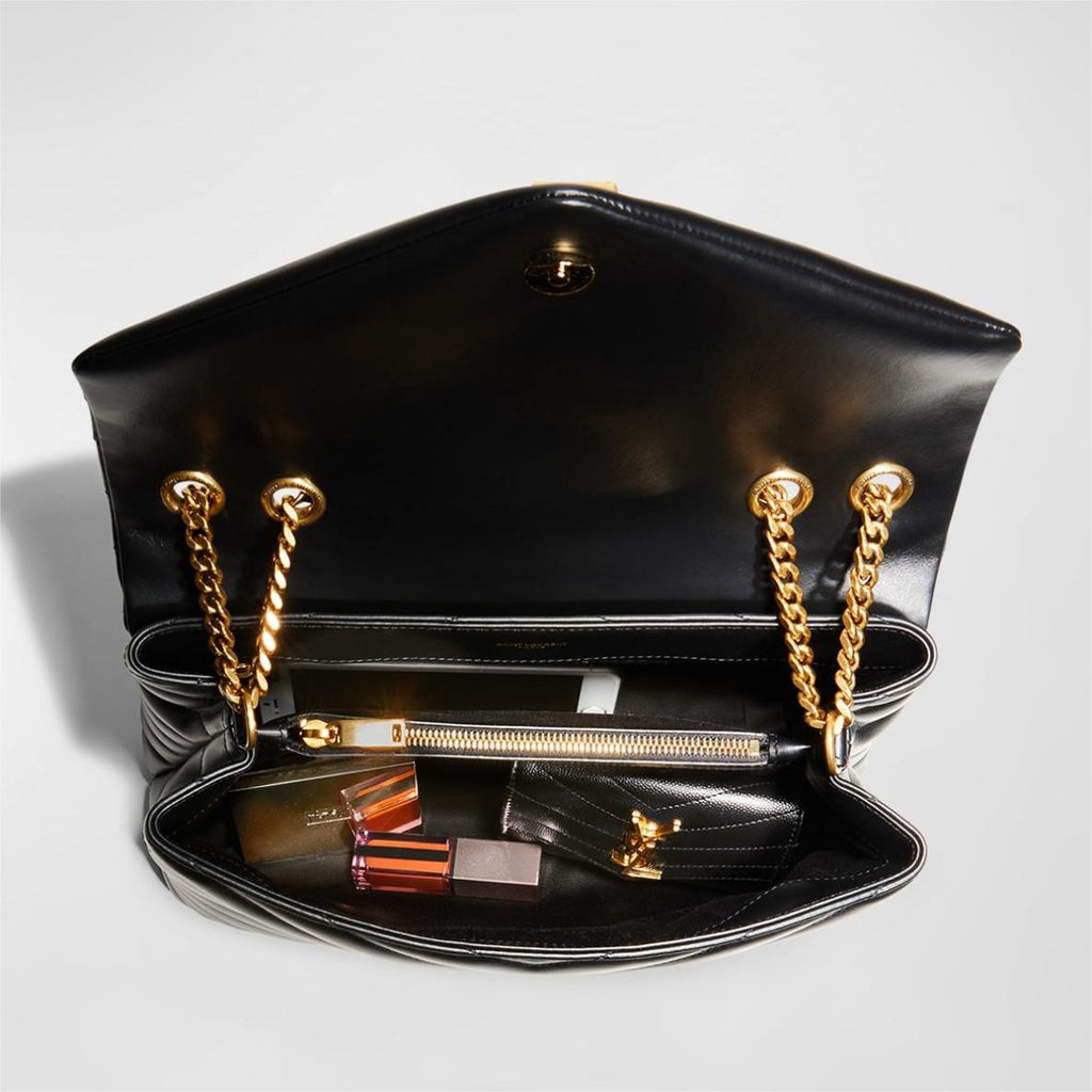 Saint Laurent Loulou Medium YSL Chain Shoulder Bag - Black product image 5, provided for visual reference and product detail