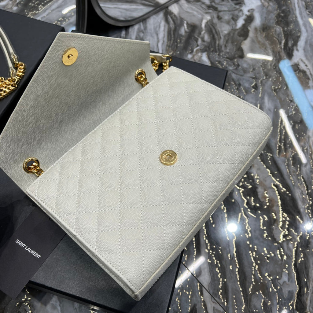 YSL Envelope Bag Medium White 487206 product image 6, provided for visual reference and product detail review
