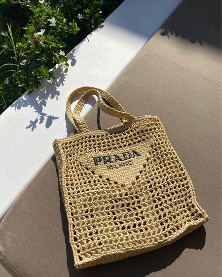 Prada Women Natural Crochet Tote Bag-Khaki product image 8, provided for visual reference and product detail review