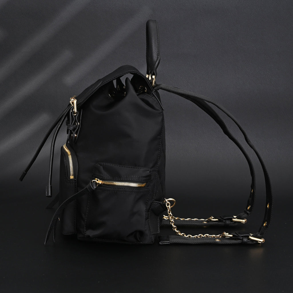 Burberry the Rucksack – Black Nylon & Leather Backpack with Gold-Tone Hardware - Black with Gold Accents product image 6,