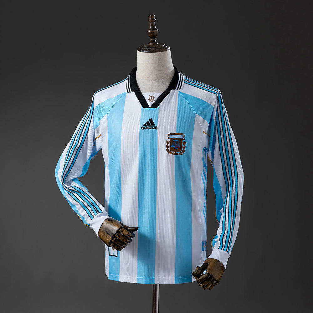 Argentina Jersey 1998 Home Retro Football Kit Long Sleeves product image 1