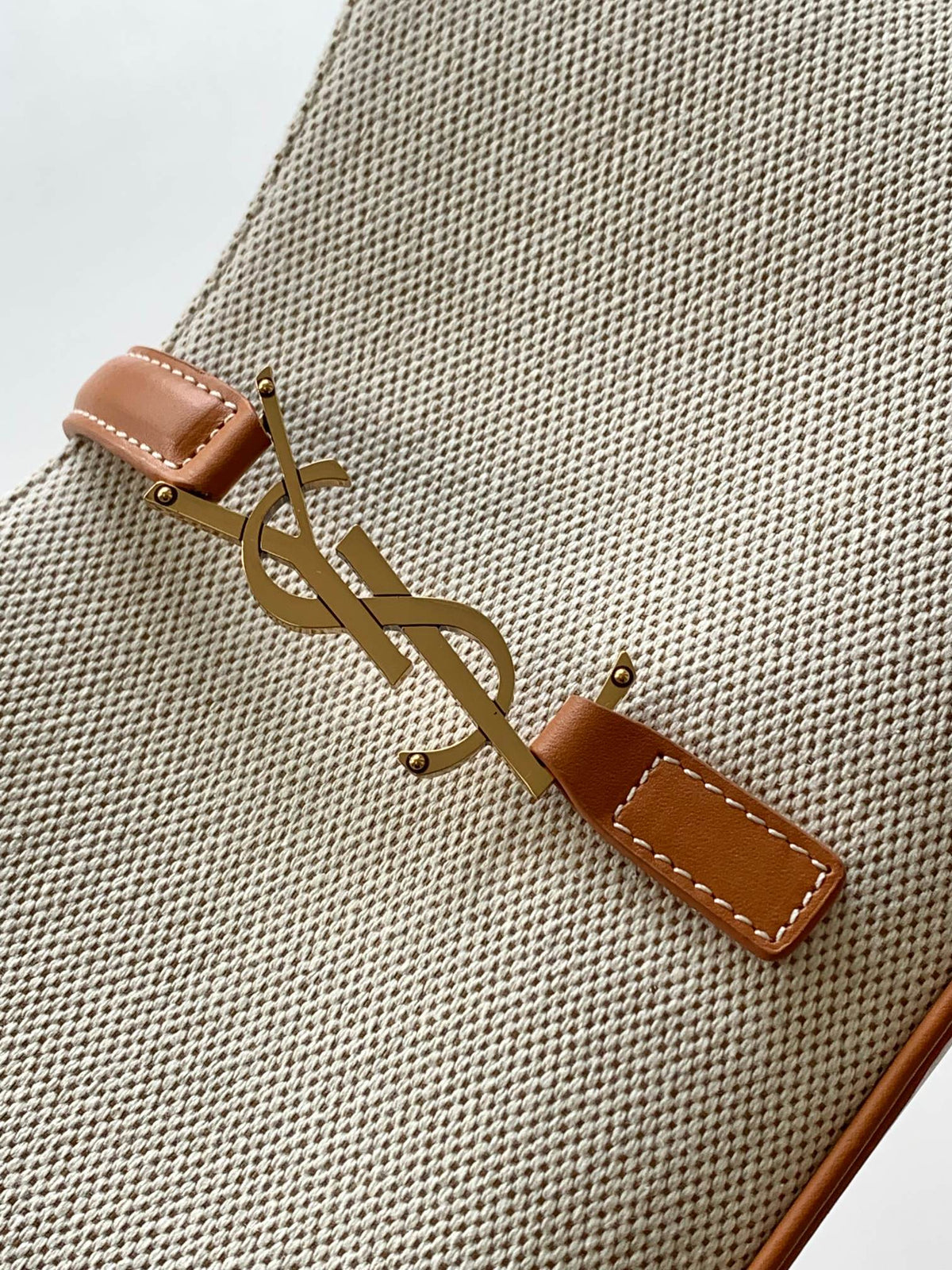 YSL Le 5 a 7 in Canvas and Leather Shoulder Bag - White product image 6, provided for visual reference and product detail