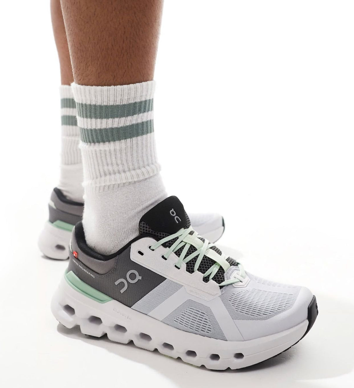 On Cloudrunner 2 Grey/Sage Running Shoes product image 2, provided for visual reference and product detail review