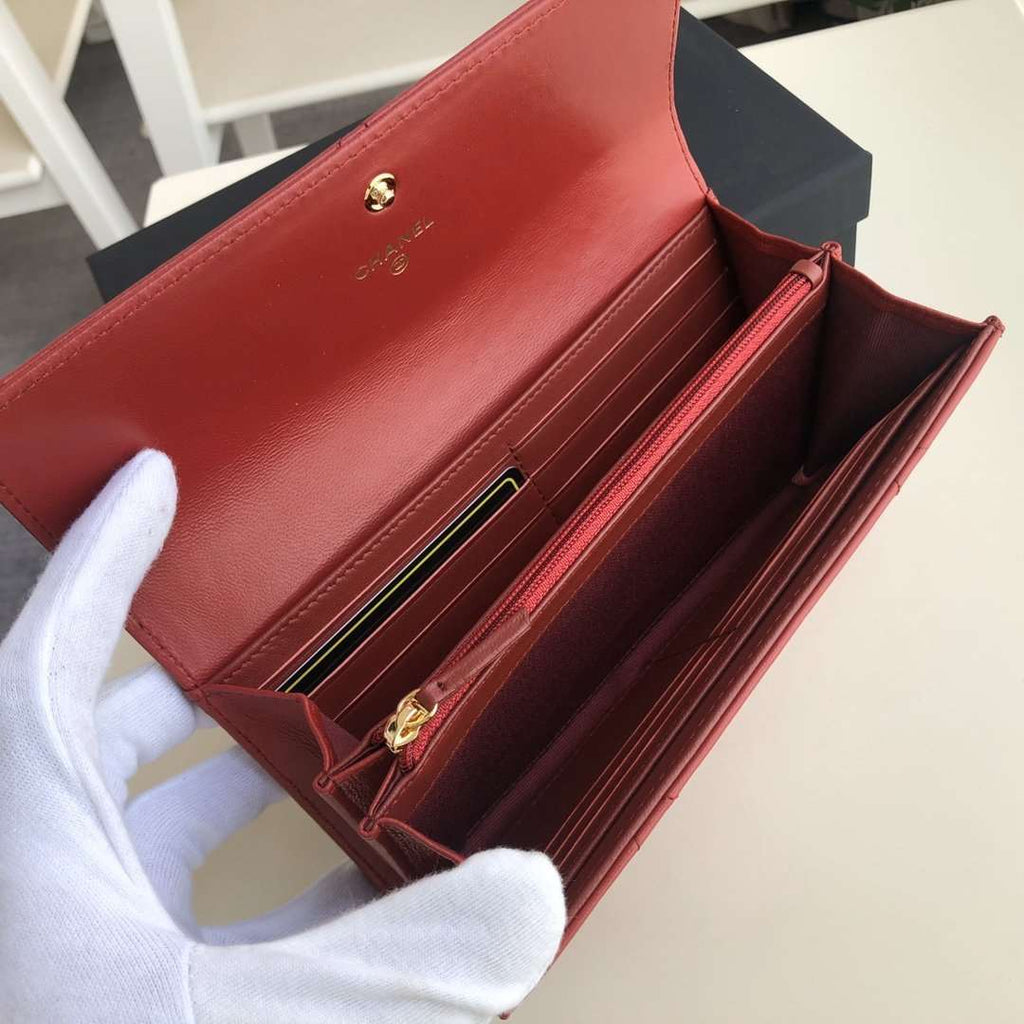 Chanel 19 Quilted Flap Wallet - Red product image 5, provided for visual reference and product detail review