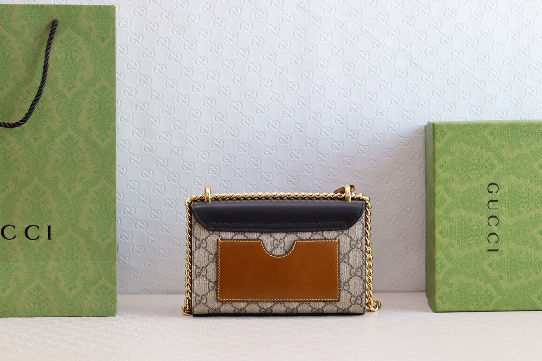 Gucci Padlock 20 Ophidia Leather Black Shoulder Bag product image 2, provided for visual reference and product detail review