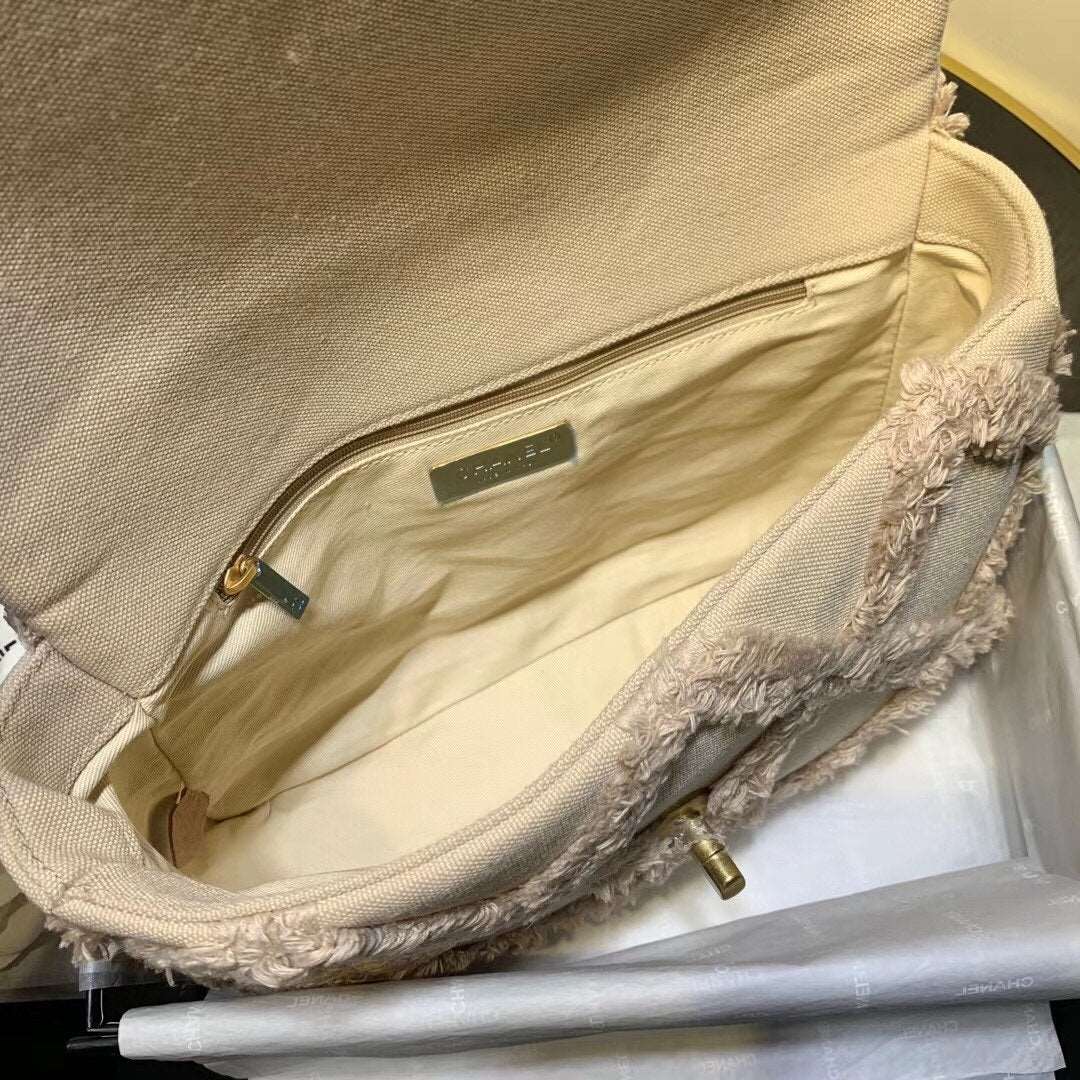 Chanel 19 Medium Denim Flap Bag Beige product image 8, provided for visual reference and product detail review