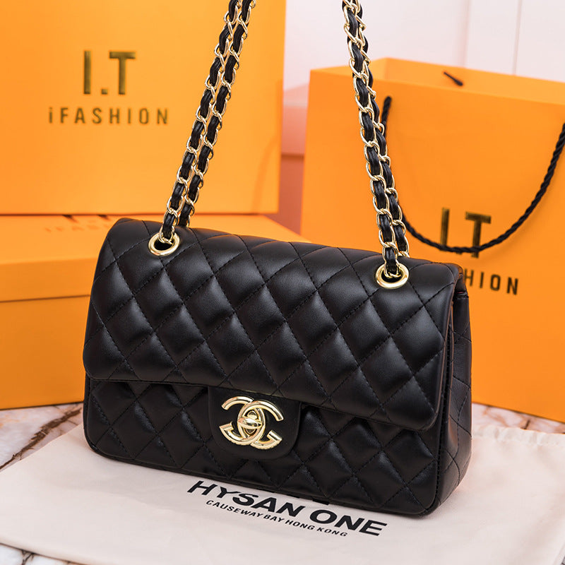 Chanel CF Classic Flap in Black Lambskin Handbag product image 6, provided for visual reference and product detail review