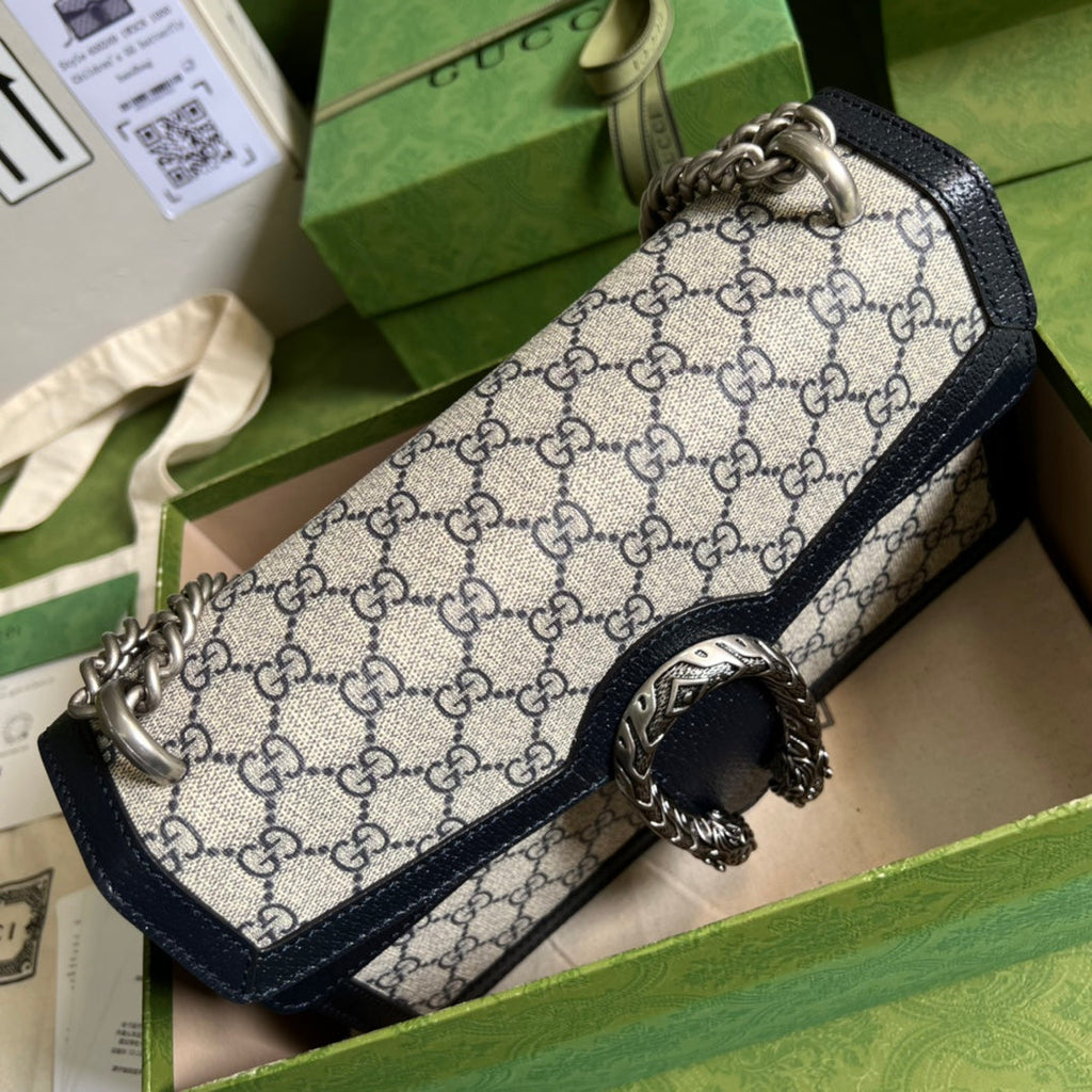Gucci Dionysus GG Supreme Beige and Blue Shoulder Bag product image 3, provided for visual reference and product detail