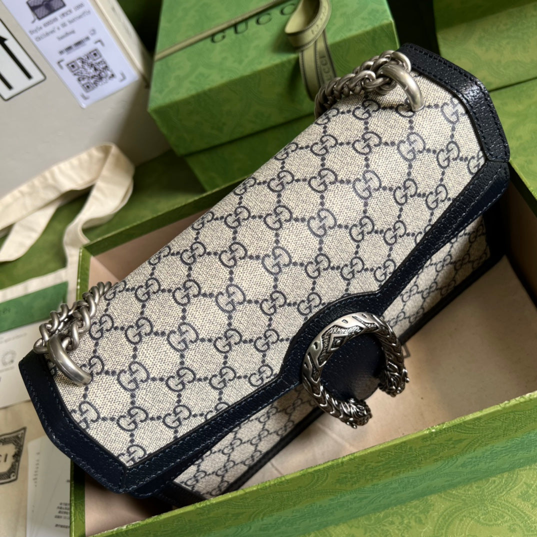 Gucci Dionysus GG Supreme Beige and Blue Shoulder Bag product image 3, provided for visual reference and product detail