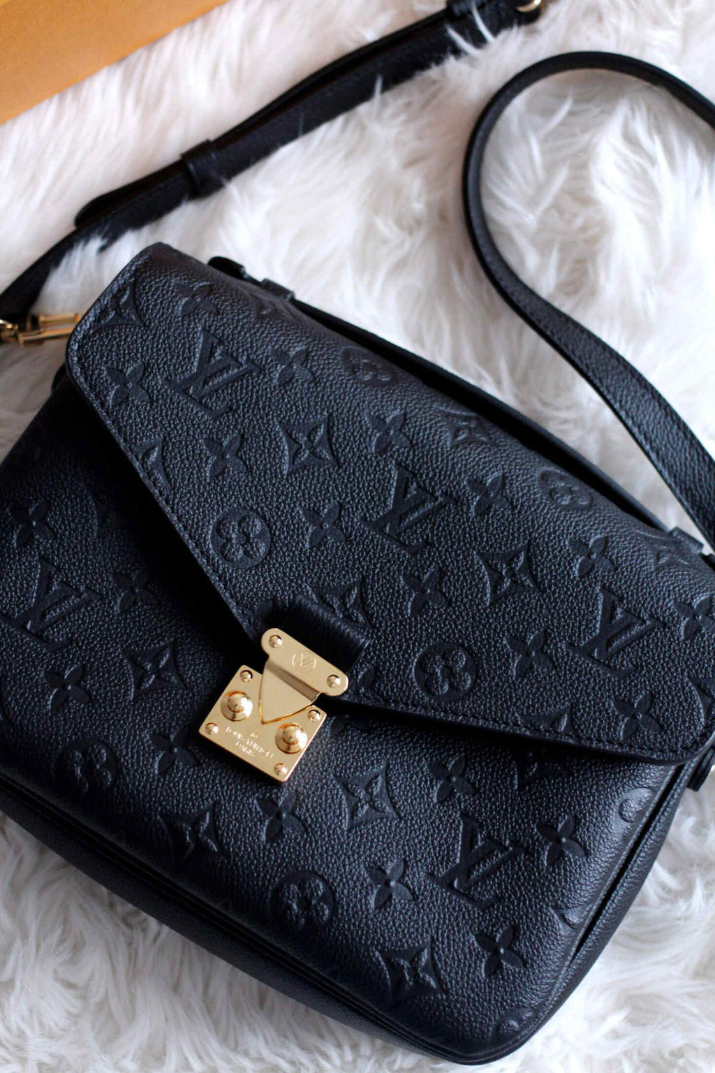 LV Pochette Métis Monogram Empreinte Leather Handle Crossbody Bag with Navy Blue Leather Trim product image 7, provided for