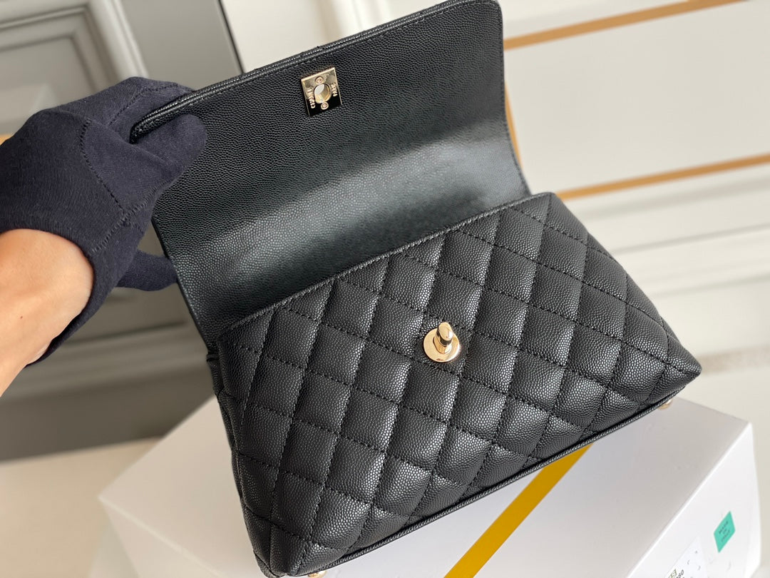Chanel Coco Handle Black Bag Handle Flap Small/Mini Bag Black product image 6, provided for visual reference and product