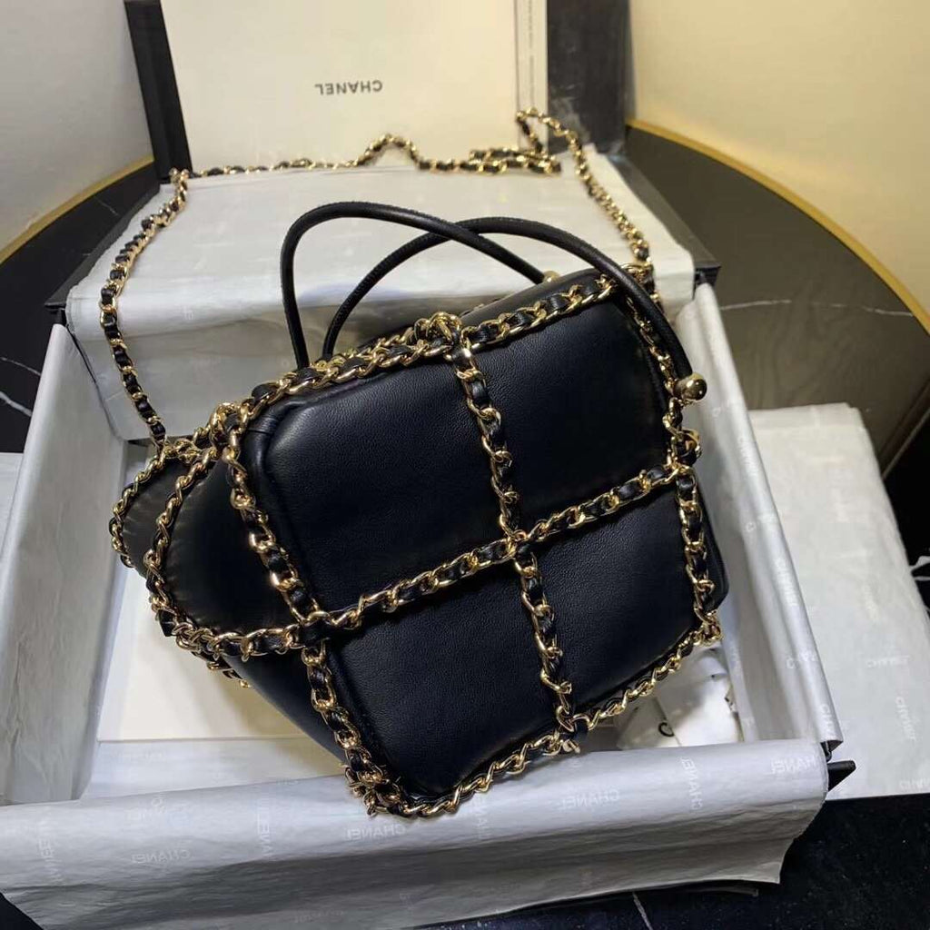 Chanel Bucket Chain Drawstring Bag 2021 - Matte Pink product image 2, provided for visual reference and product detail review