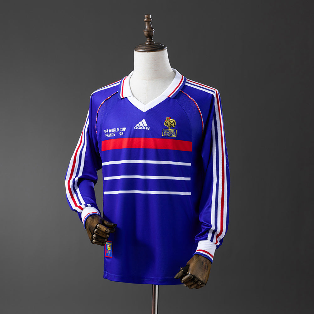 France Jersey 1998 Home Retro Football Kit Long Sleeves product image 1