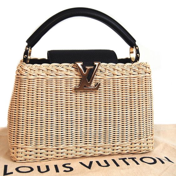 LV Capucines BB Rattan Woven Handle Shoulder Bag with Leather Trim product image 5, provided for visual reference and