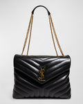 Saint Laurent Loulou Medium YSL Chain Shoulder Bag - Black product image 1, provided for visual reference and product detail