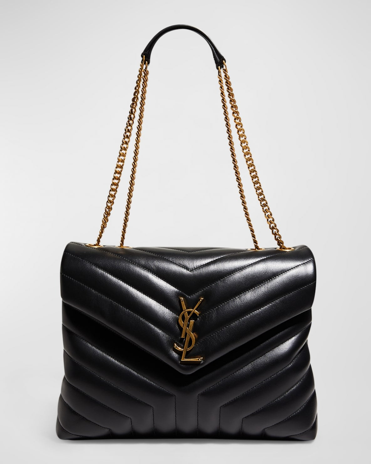Saint Laurent Loulou Medium YSL Chain Shoulder Bag - Black product image 8, provided for visual reference and product detail