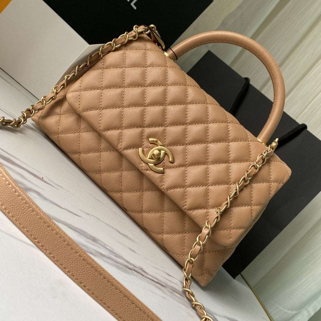 Chanel Flap Bag with Handle Beige product image 1, provided for visual reference and product detail review