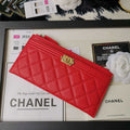 Chanel Caviar Quilted Zip Boy Pouch - Red product image 1, provided for visual reference and product detail review