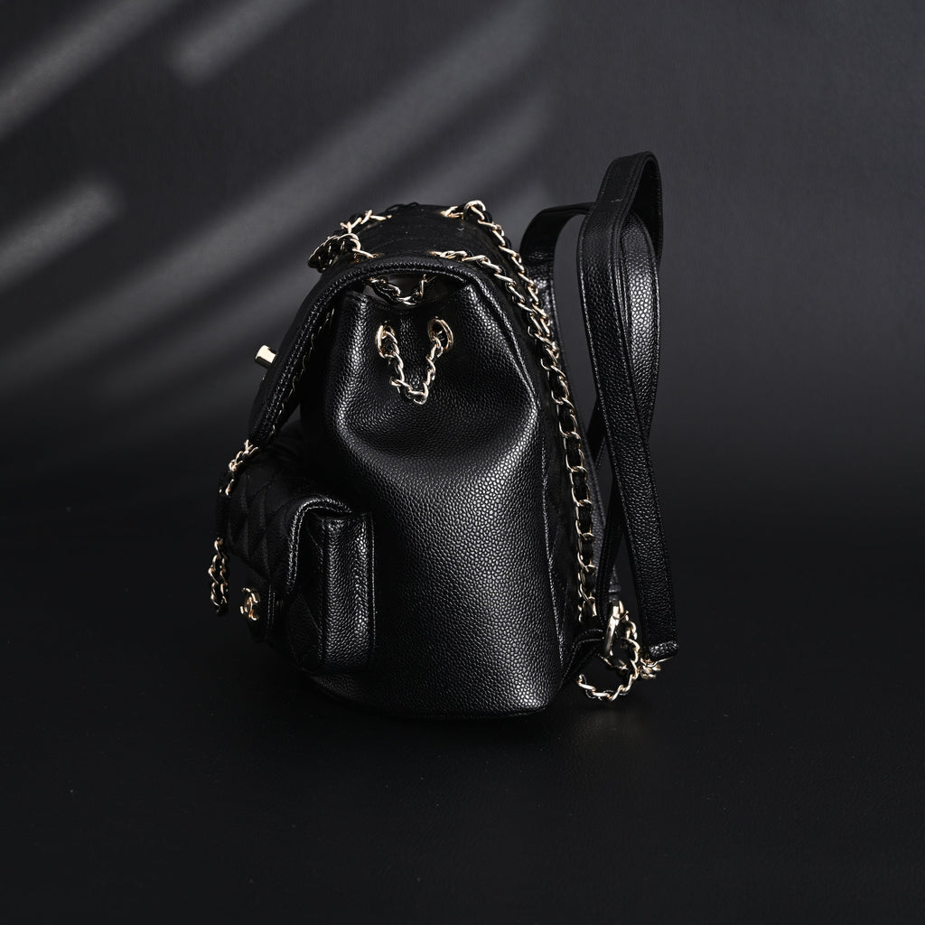 Chanel Duma Backpack – Black Quilted Lambskin with Gold-Tone Hardware (24A Collection) product image 11, provided for visual