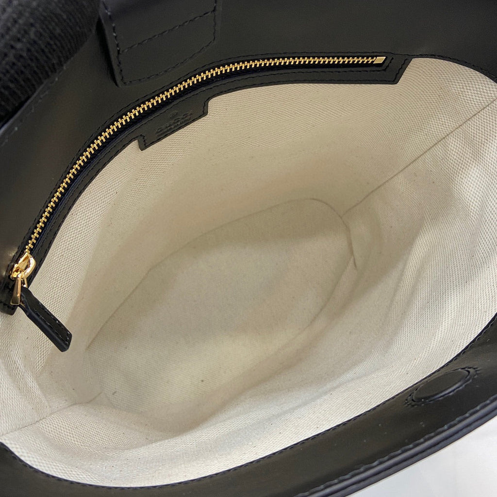 Gucci Small Horsebit Embellished Leather Bucket Bag - Black product image 7, provided for visual reference and product