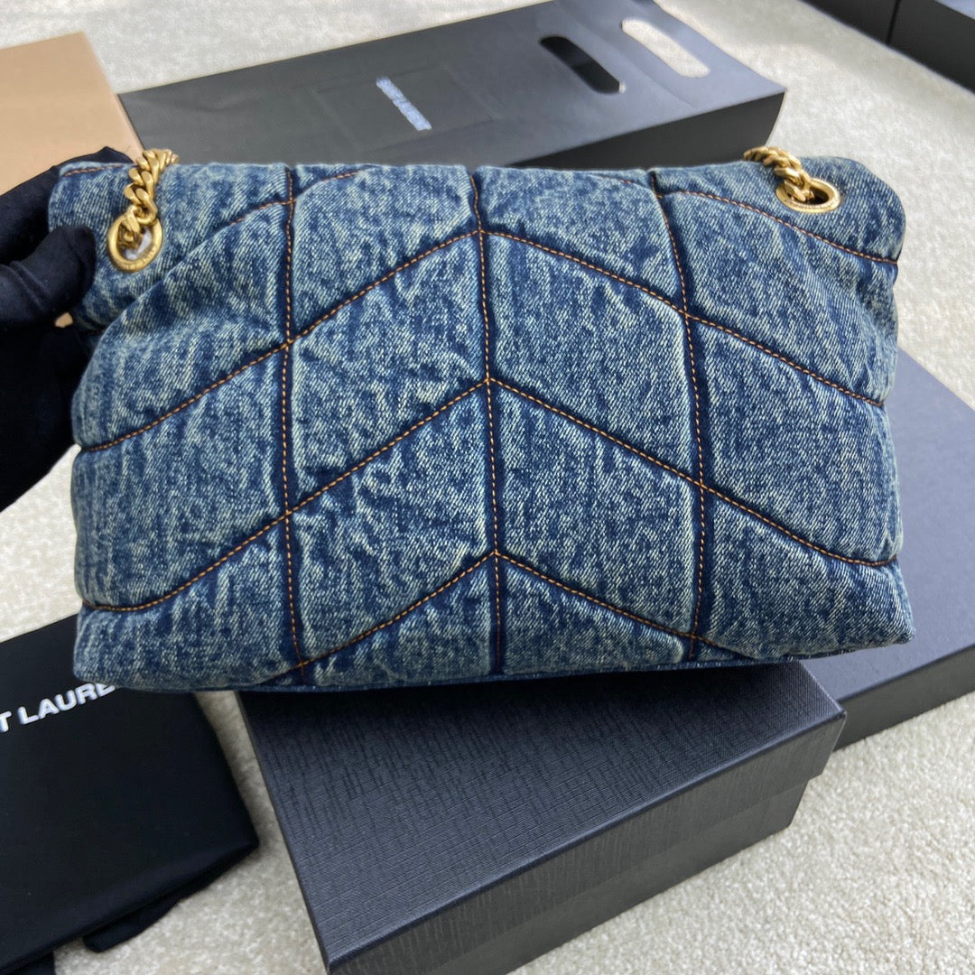 YSL Puffer Denim Bag - Blue product image 3, provided for visual reference and product detail review