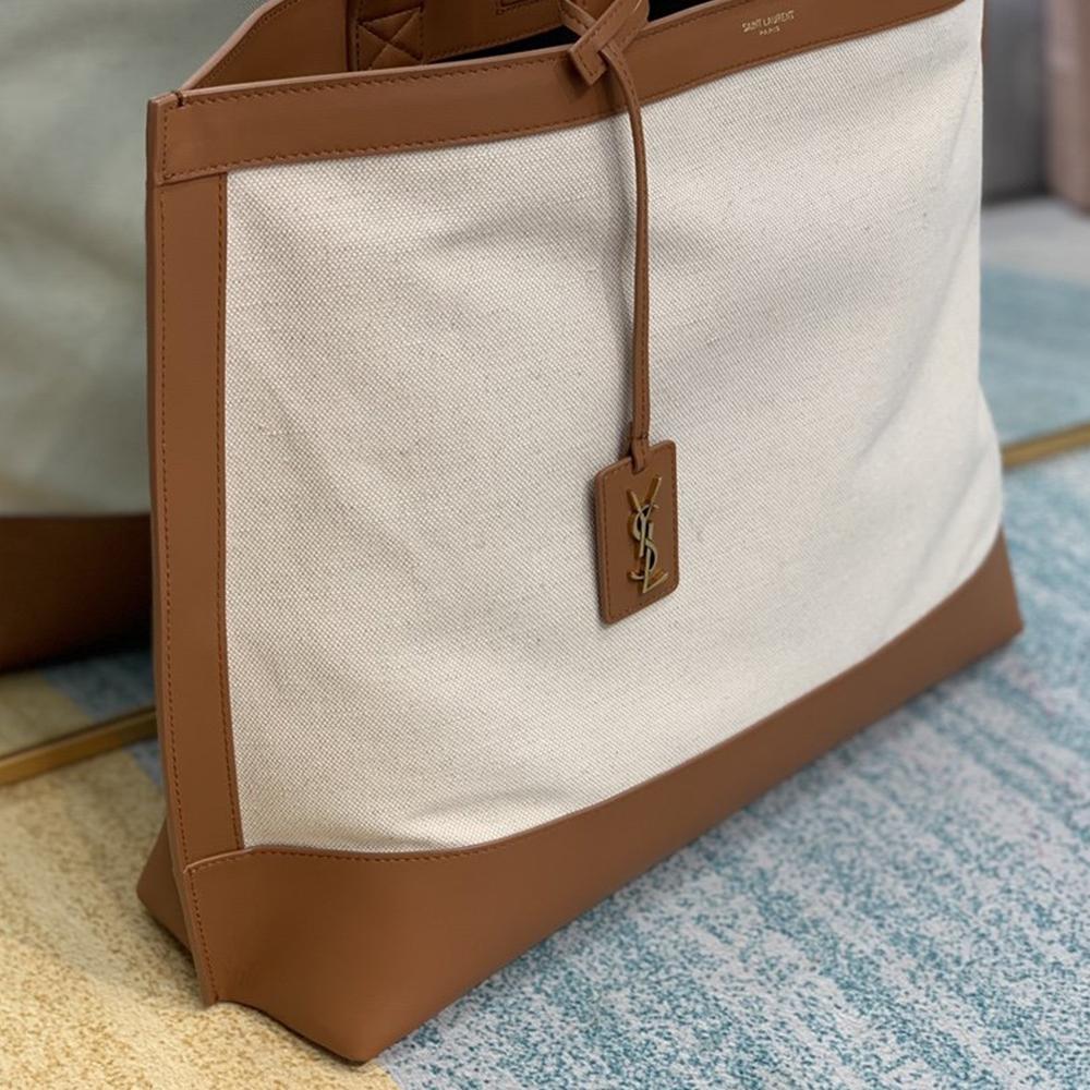 YSL Tag Hobo Bag - Beige/Brown product image 2, provided for visual reference and product detail review
