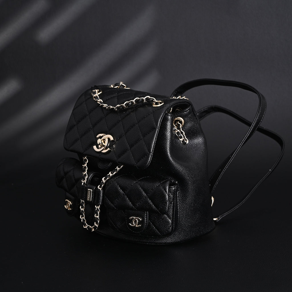 Chanel Duma Backpack – Black Quilted Lambskin with Gold-Tone Hardware (24A Collection) product image 10, provided for visual