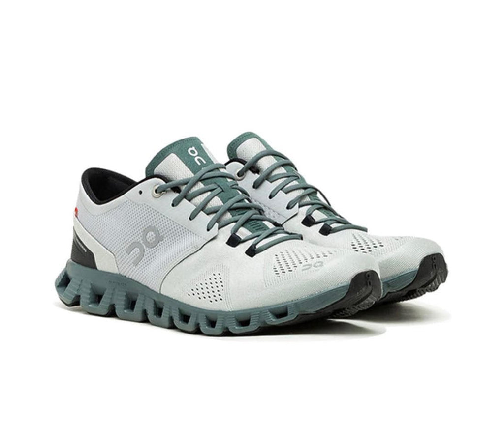 On Cloud X Shift Glacier Grey Olive Training Shoes product image 3, provided for visual reference and product detail review