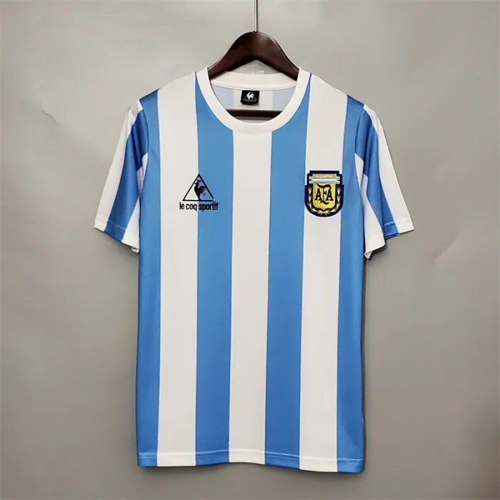Argentina Jersey Home Kit 1986 Retro Football Team Soccer