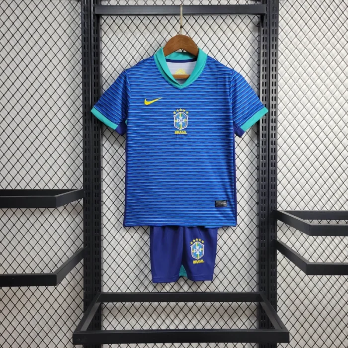 Kids Brazil Away Kit 24/25 Copa America 2024 Football Jersey product image 1