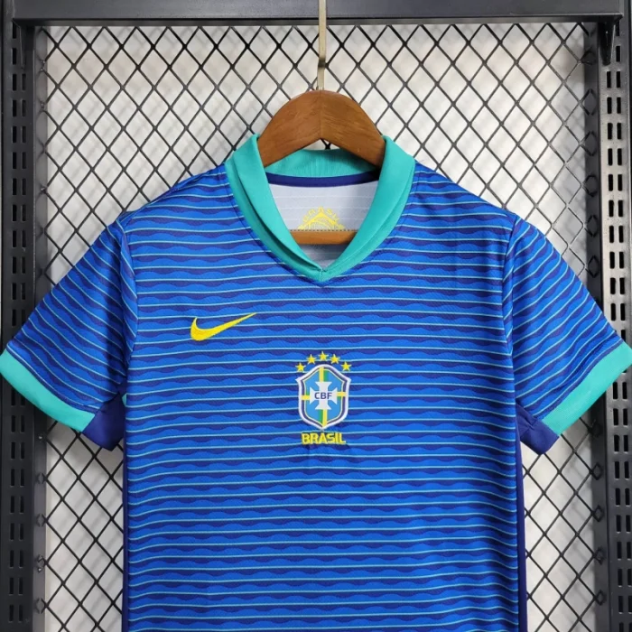 Kids Brazil Away Kit 24/25 Copa America 2024 Football Jersey product image 8