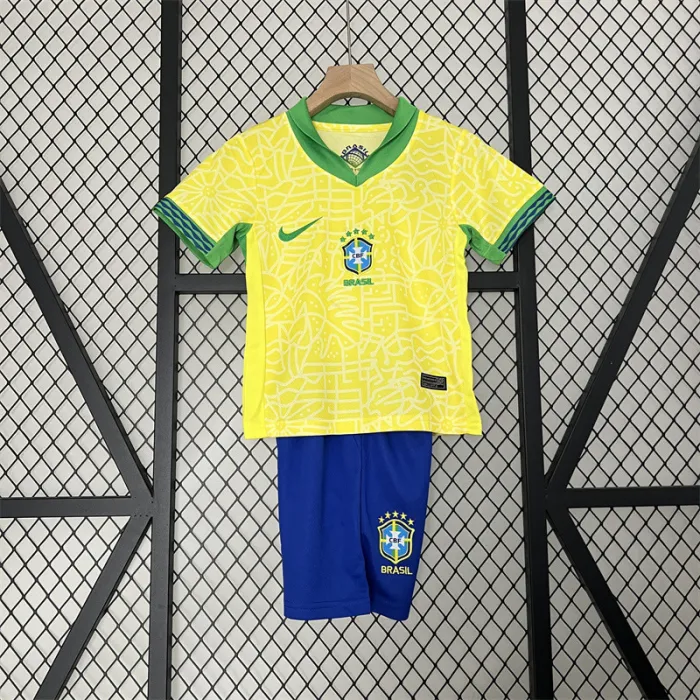 Kids Brazil Home Kit 24/25 Copa America 2024 Football Jersey product image 1