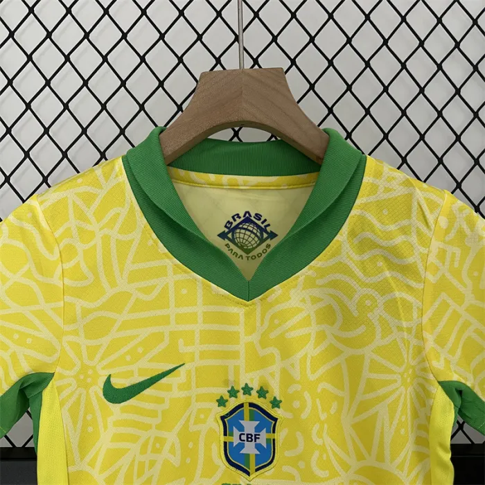 Kids Brazil Home Kit 24/25 Copa America 2024 Football Jersey product image 2