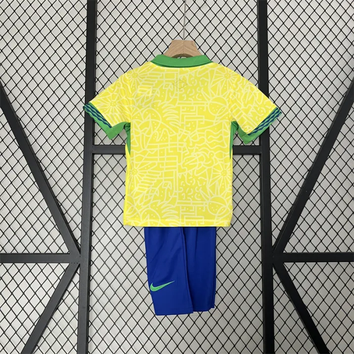 Kids Brazil Home Kit 24/25 Copa America 2024 Football Jersey product image 6