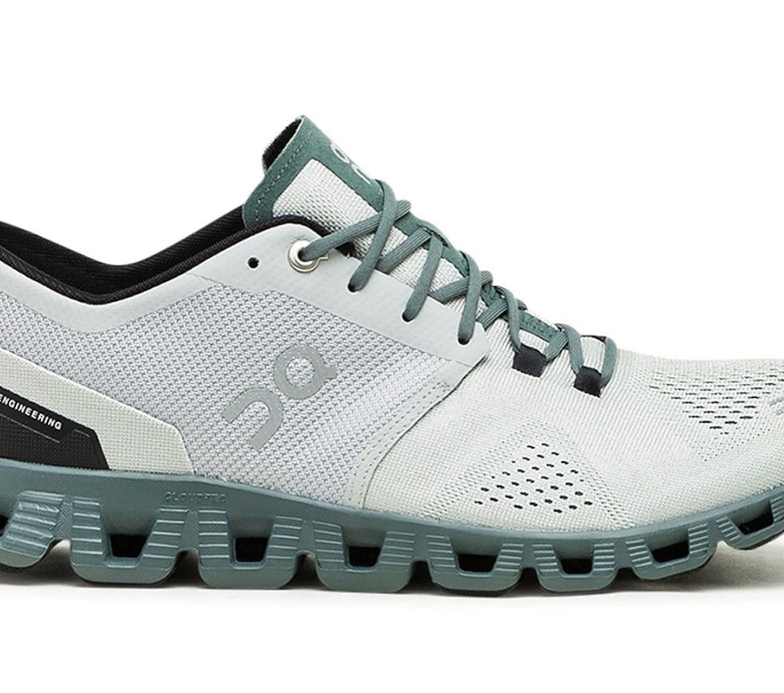 On Cloud X Shift Glacier Grey Olive Training Shoes product image 2, provided for visual reference and product detail review