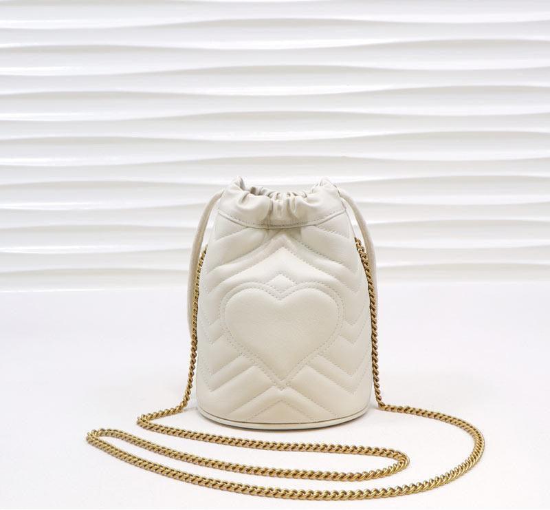 Gucci GG Marmont Mini Bucket Bag White Leather product image 2, provided for visual reference and product detail review