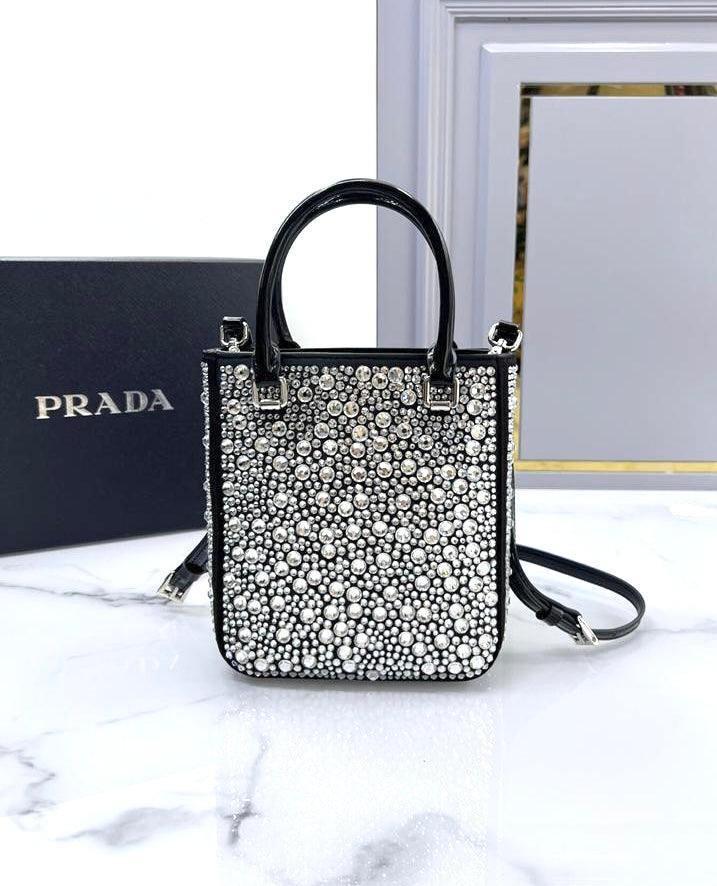 Prada Satin Tote Bag with Crystals product image 1, provided for visual reference and product detail review