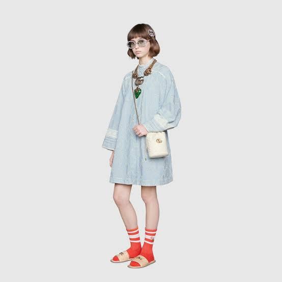 Gucci GG Marmont Mini Bucket Bag White Leather product image 4, provided for visual reference and product detail review