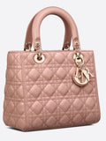 Medium Lady Dior Bag Blush Cannage Lambskin product image 1, provided for visual reference and product detail review